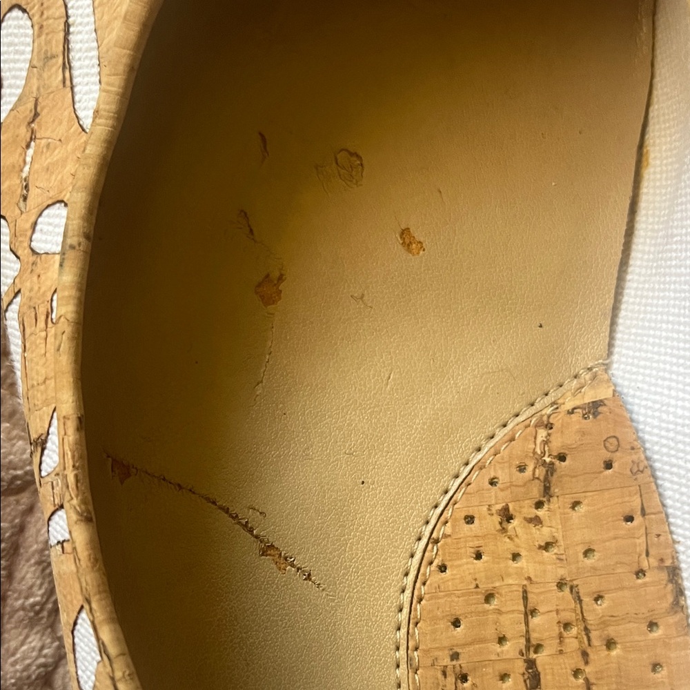 Sesto Meucci Tan Bella laser cut cork ballet flat in EUC SZ8 made in Italy - Picture 8 of 12